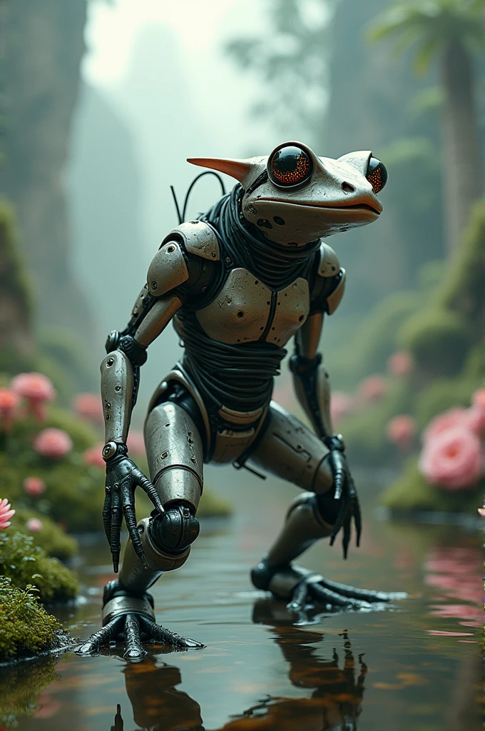 Half robot frog