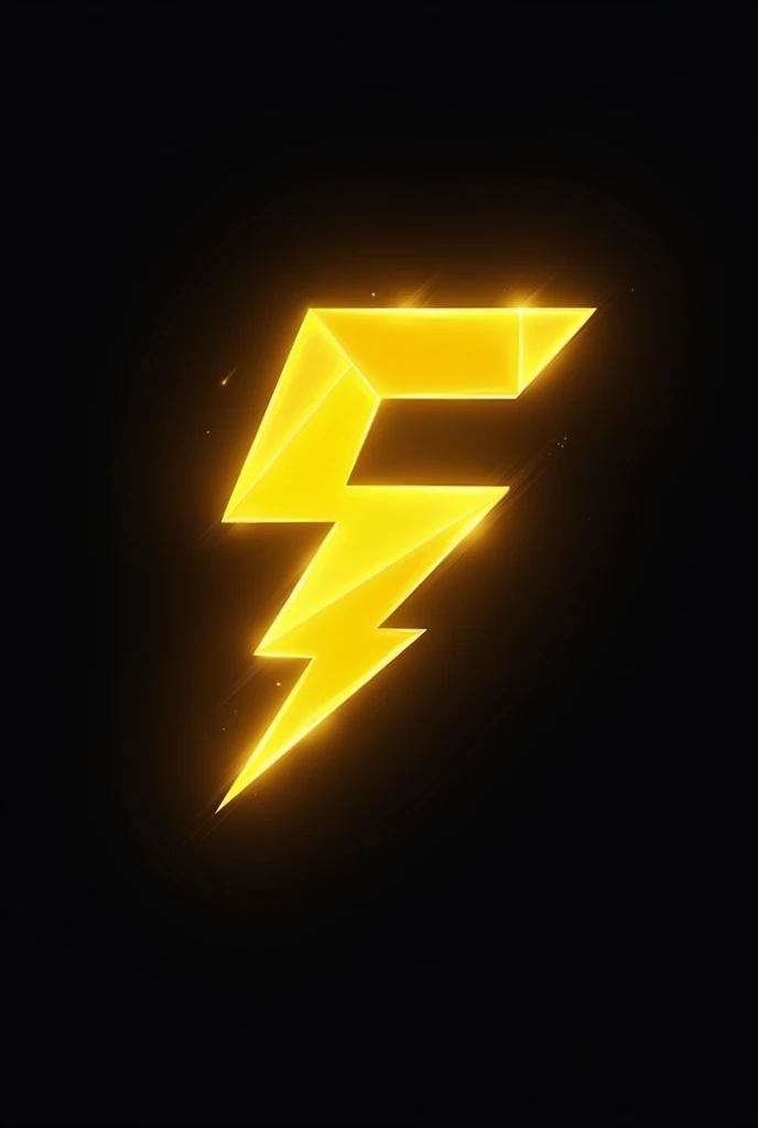 make a 2D yellow logo for the letter “F” make it glowy with lightning bolts 