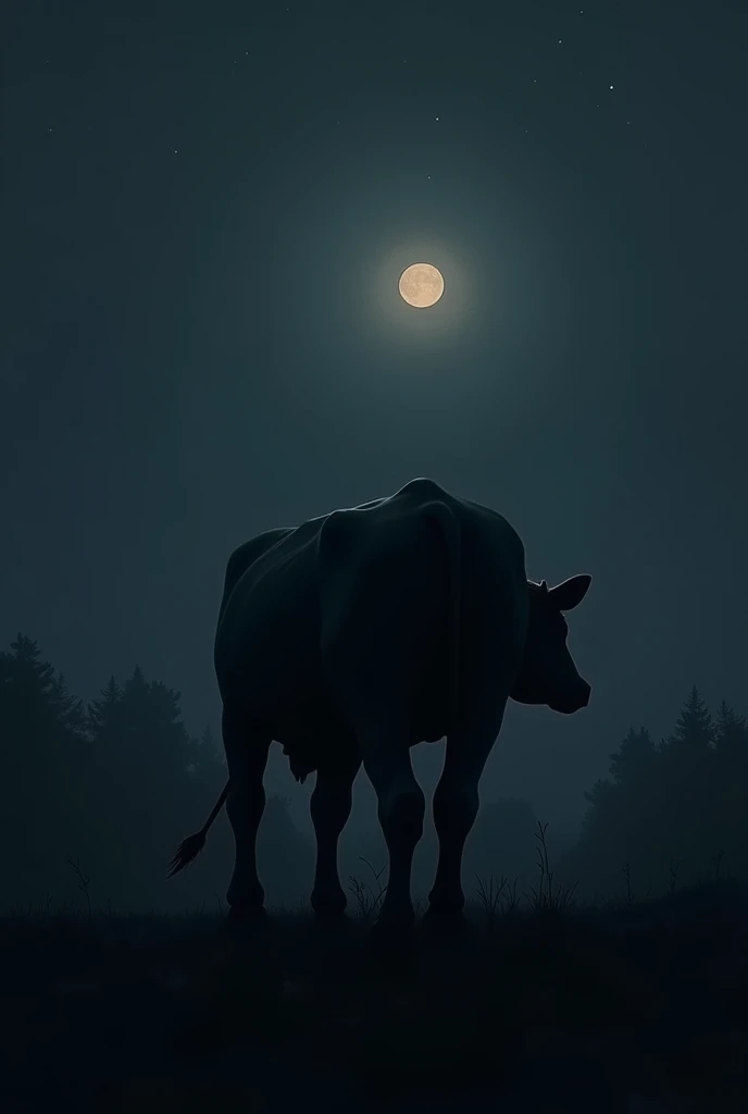 Have you seen the back side of a cow is sit
 at night or the full photo is black face is up