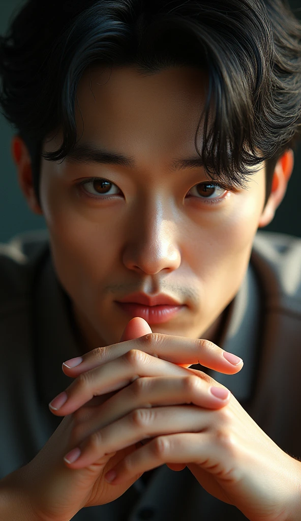 Realistic style, Han Ji Sung, , Asian, Detailed face, Fine hand, Leg details, Detailed fingers, Detailed Hair, Detailed eyes, Detailed skin, Dynamic Lighting, (Realistic: 1.4), 8K Ultra HD, (Ultra-realistic), (Realistic photos), (masterpiece), (Highest quality), From above