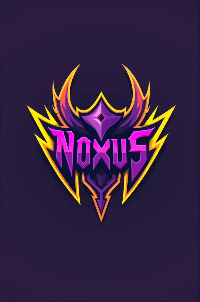 A purple and yellow logo for a Valorant team called Noxus