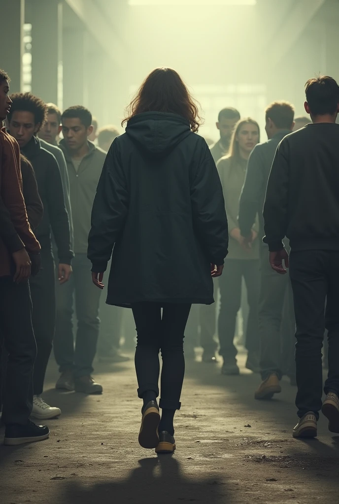 Image Idea 2: A person walking away from a group of people with different facial expressions, representing the decision to remain true to oneself.