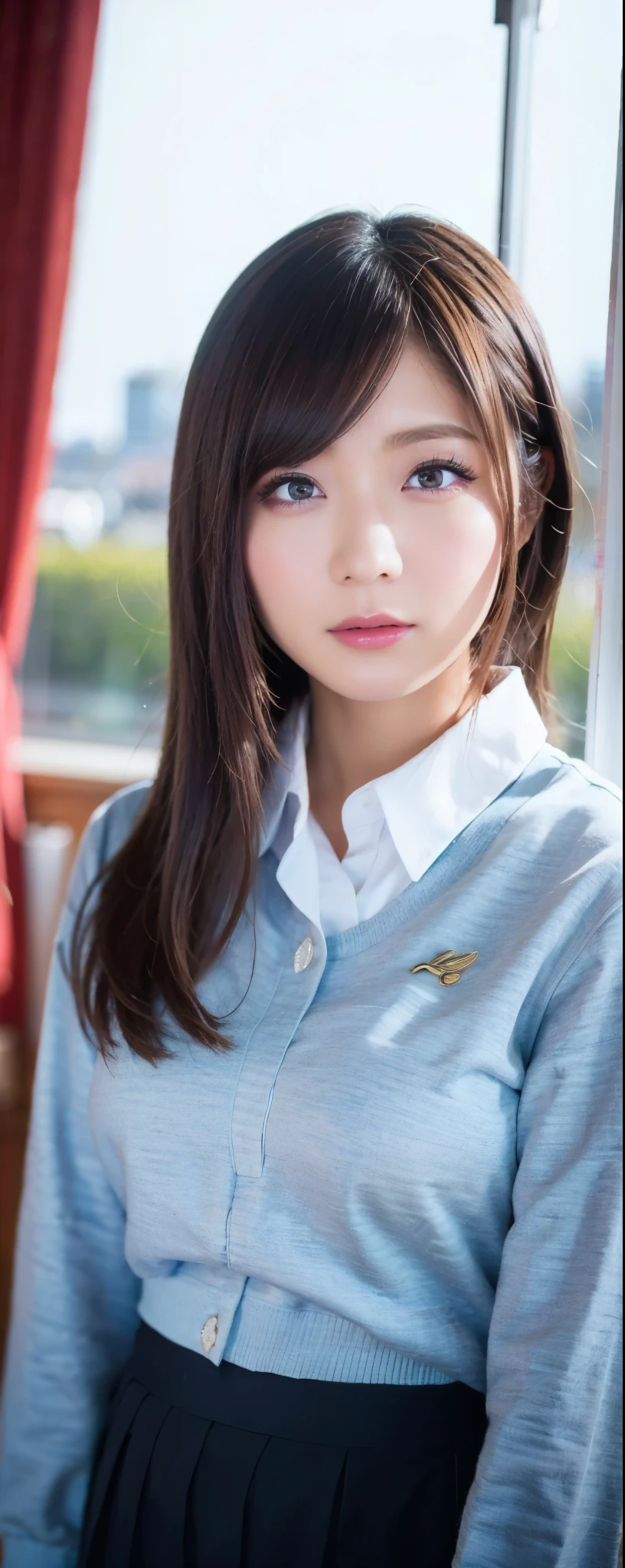 ((top-quality, 8K, masterpiece:1.3)), sharp focus:1.2, Beautiful Women in Perfect Style:1.4, Slender Abs:1.2, wearing oversize sweat shirts:1.5, wide long pants, ((dark brown hair:1.2)), (natural soft light, City Street:1.1, autum), Highly detailed facial and skin texture, A detailed eye, natural makeup:0.7, double eyelid, uniform, Female,ld
