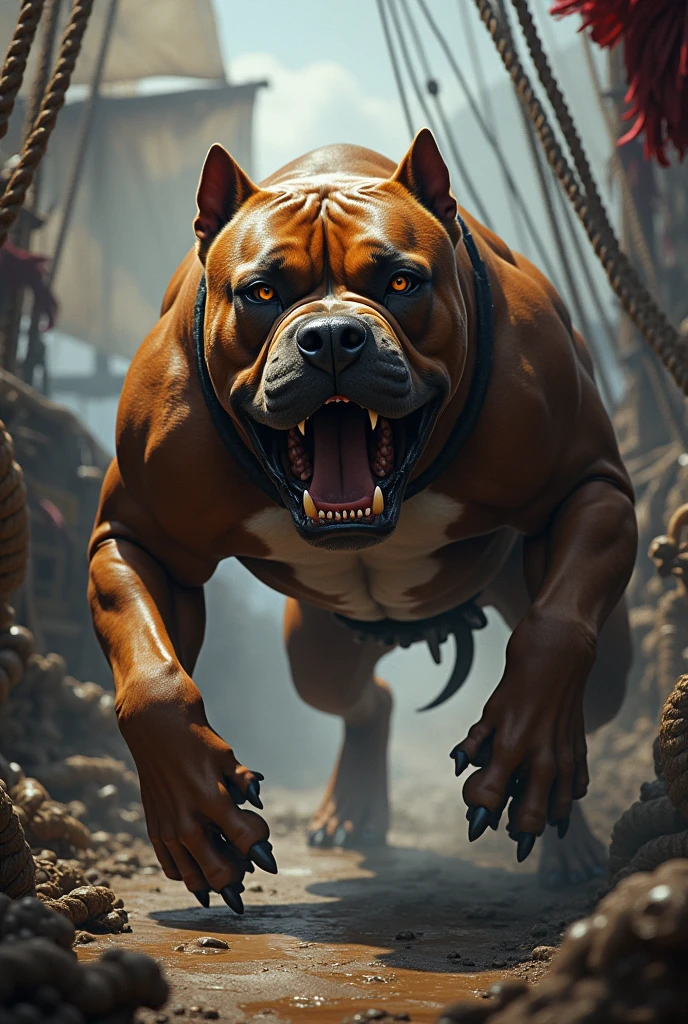 ANGRY PITBULL PUTTING LESS ON THE PIRATE