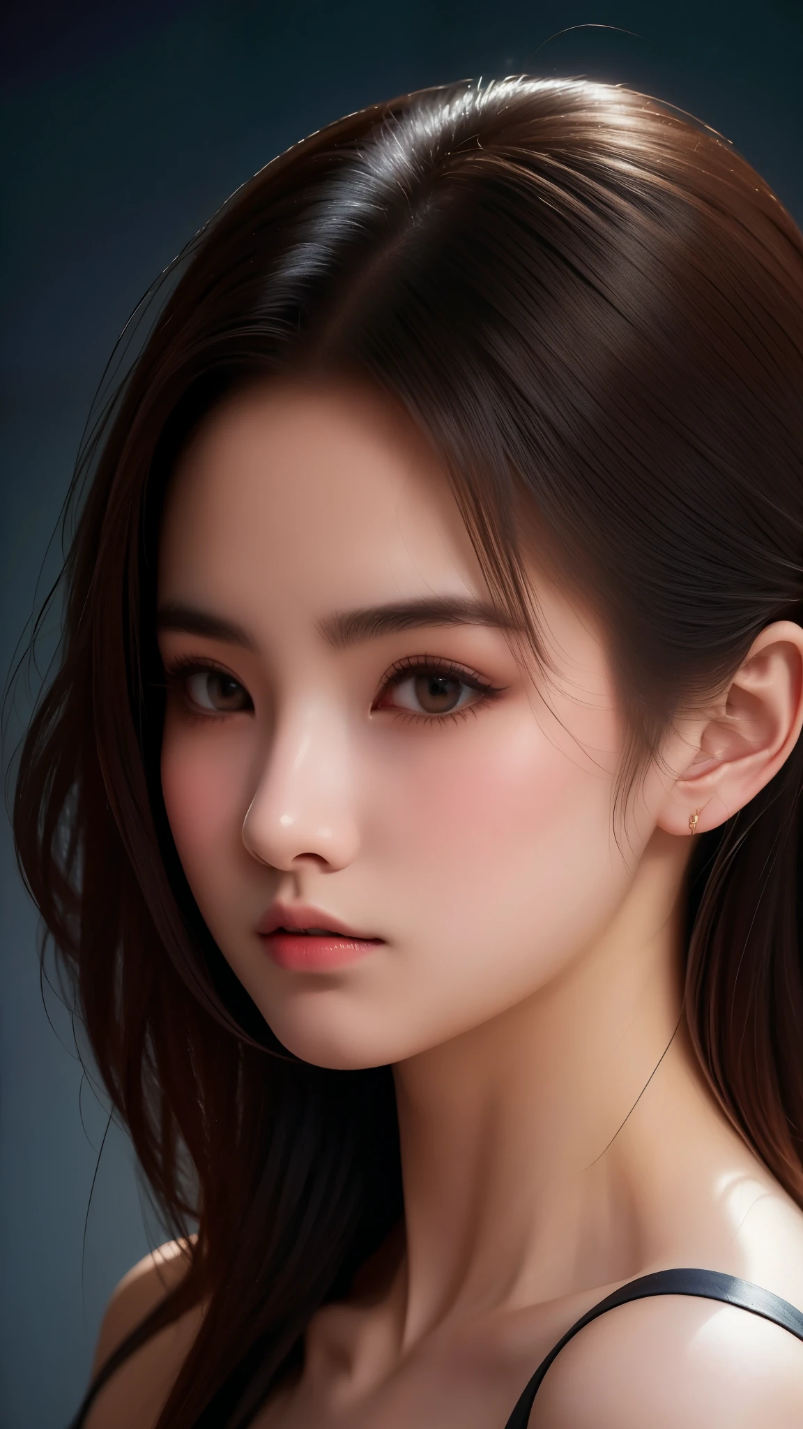 The portrait artwork of a beautiful girl with the theme of light and darkness, ultra-sharp CG at 16k resolution, a masterpiece, Excellent image quality, Very delicate), (Great light and shadow, Exquisite and beautiful), Really smooth skin, Bright face, Displaying near-perfect 18k quality, versatile, lovely.
