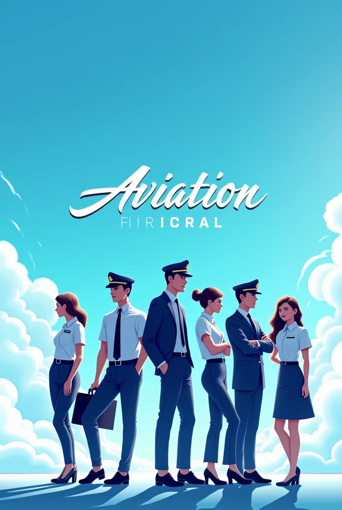 Create an image for a Blue Sky brand banner, which sells aviation-related clothing