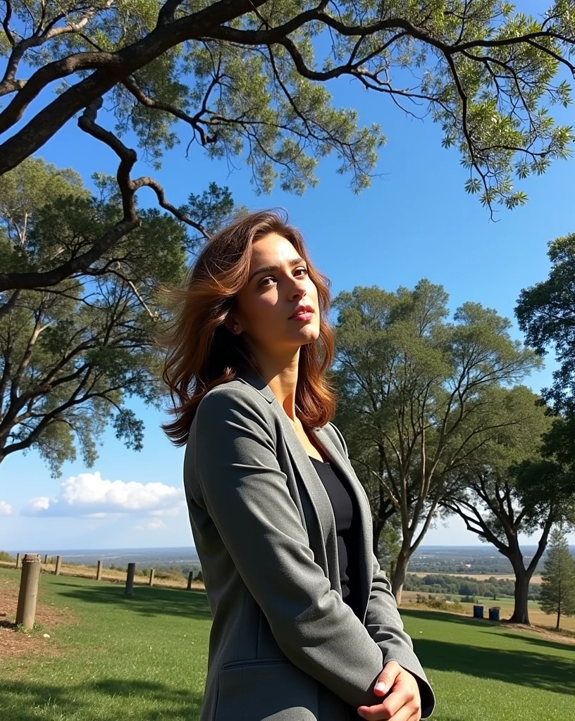 Beautiful 1 woman with brown hair