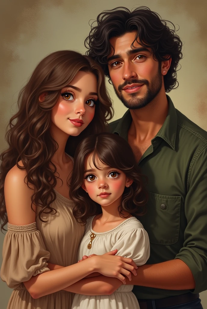 My mother, with her long brown hair and brown eyes (italian), and my father, the epitome of everything that I learned later was italian, with curly hair that was so dark it was almost black and me as a seven year old child with the looks of my mother and hair color (only the color of the hair) of my father (female child).