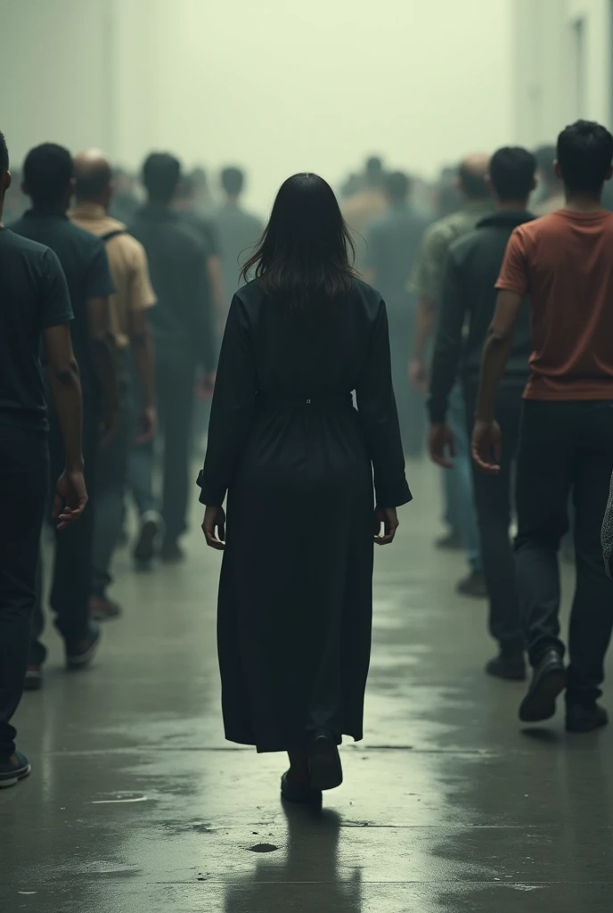Image Idea 2: A person walking away from a group of people with different facial expressions, representing the decision to remain true to oneself.