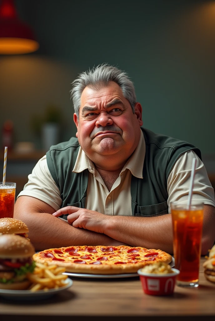 The fat man is so 😣🍕