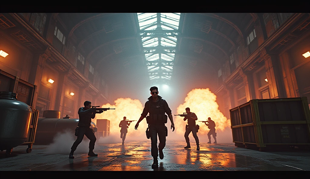 Scene 10: Location: Hangar

Inside the Hangar, Alok Free Fire engages in a high-stakes firefight. His sunglasses remain steady as he dodges bullets and takes out enemies with precision.