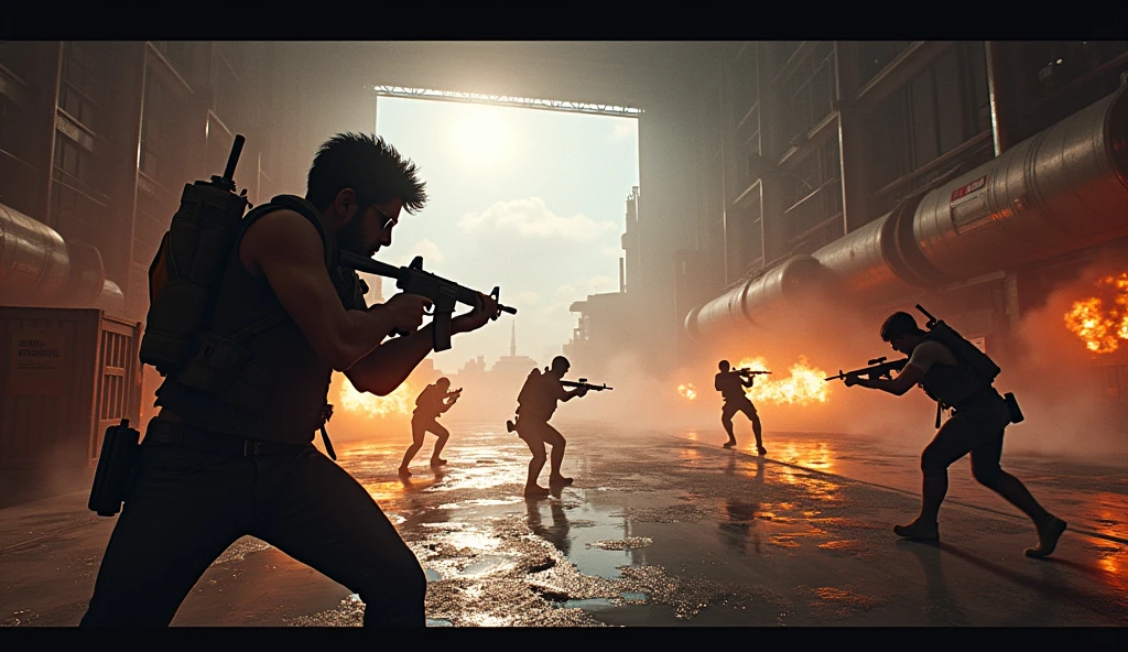 Scene 10: Location: Hangar
Inside the Hangar, Alok Free Fire engages in a high-stakes firefight. His sunglasses remain steady as he dodges bullets and takes out enemies with precision.