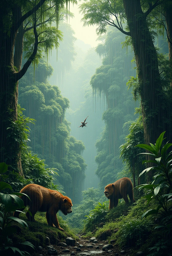 Heavy rain forest with Animal 