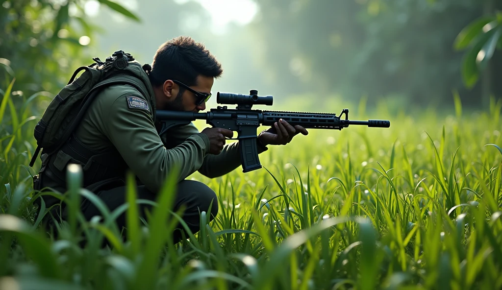 Scene 13: Location: Plantation

Alok Free Fire crouches in the tall grass of the Plantation, his sunglasses barely visible. He sets up a trap, waiting for the enemy to walk into his ambush.