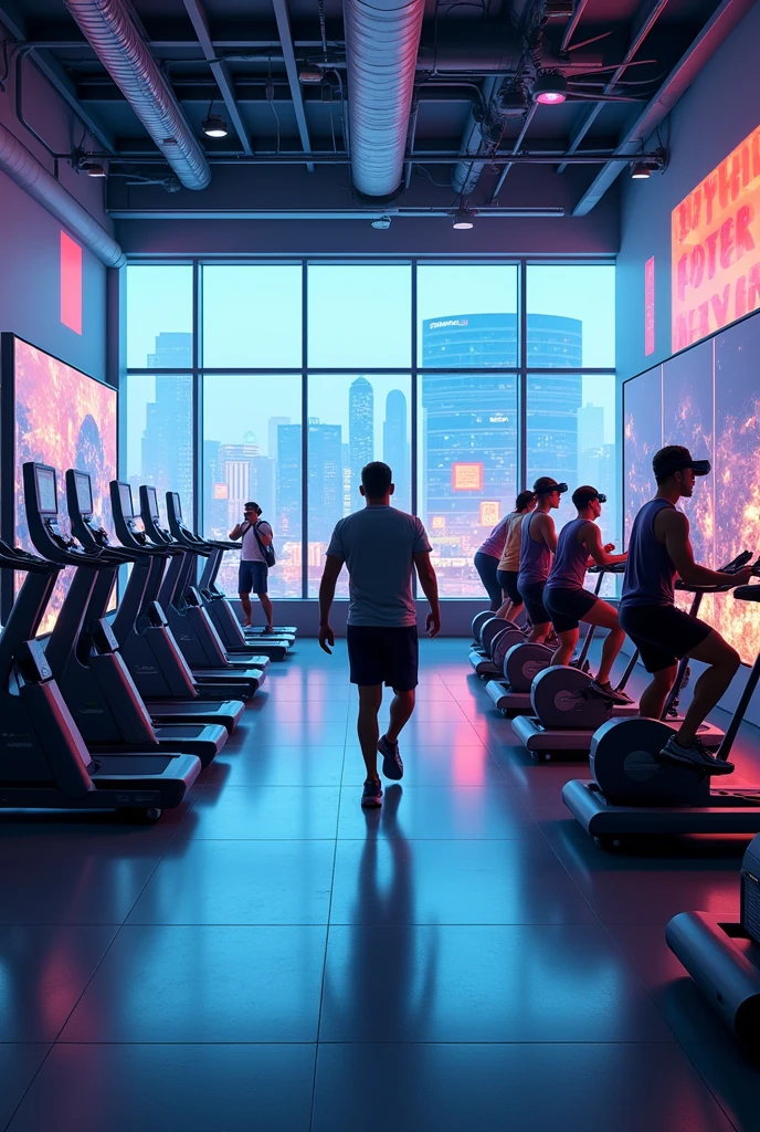 Gym with gaming machines