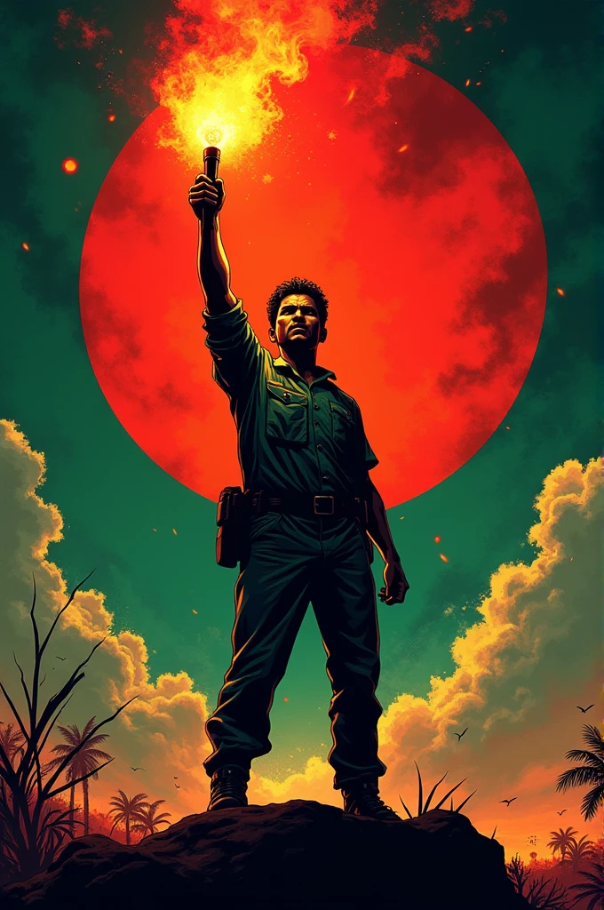 The flame of freedom Bangladesh comic book poster