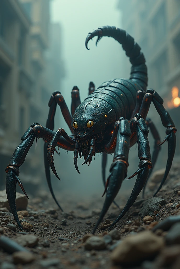 A hybrid of a centipede spider and a scorpion