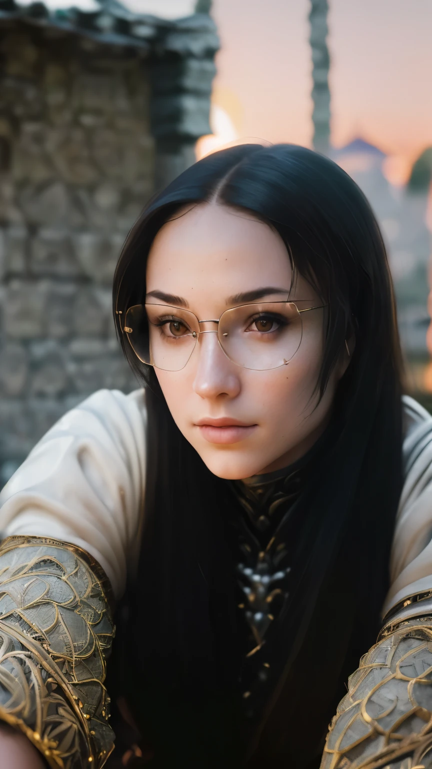 (masterpiece), (extremely intricate:1.3), (realistic), portrait of a girl, the most beautiful in the world, (medieval armor), metal reflections, upper body, outdoors, intense sunlight, far away castle, professional photograph of a stunning woman detailed, sharp focus, dramatic, award winning, cinematic lighting, octane render  unreal engine,  volumetrics dtx, (film grain, blurry background, blurry foreground, bokeh, depth of field, sunset, motion blur:1.3), chainmail