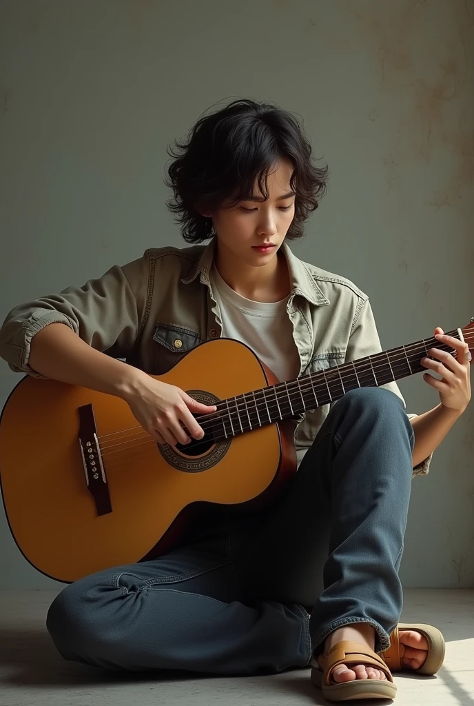 A musician with guitar