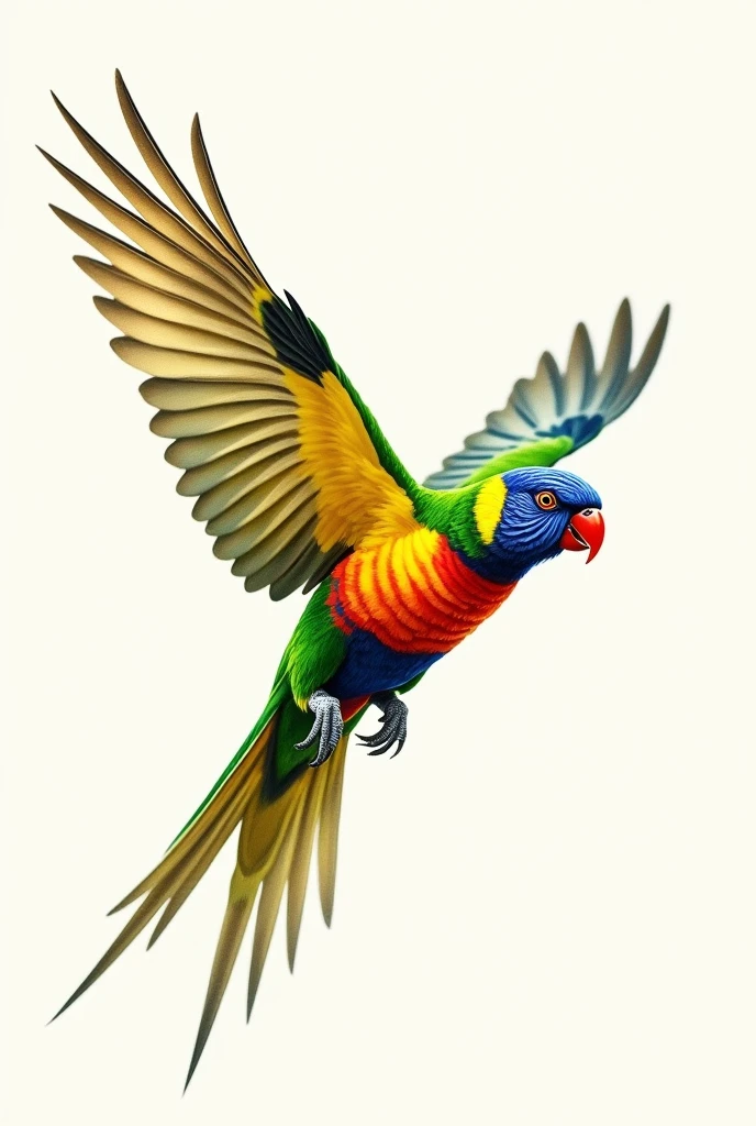 Lorikeet, drawing, wings, 1920x1080