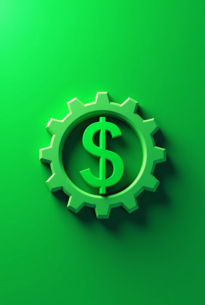 a dollar sign inside a gear with a green background