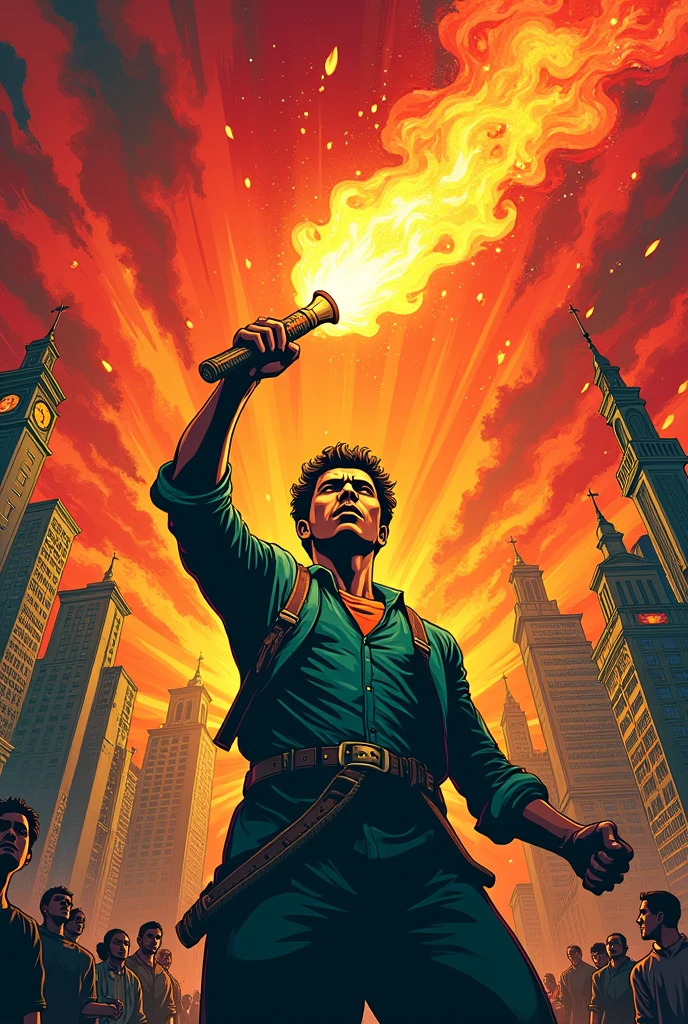The flame of freedom Bangladesh comic book poster.