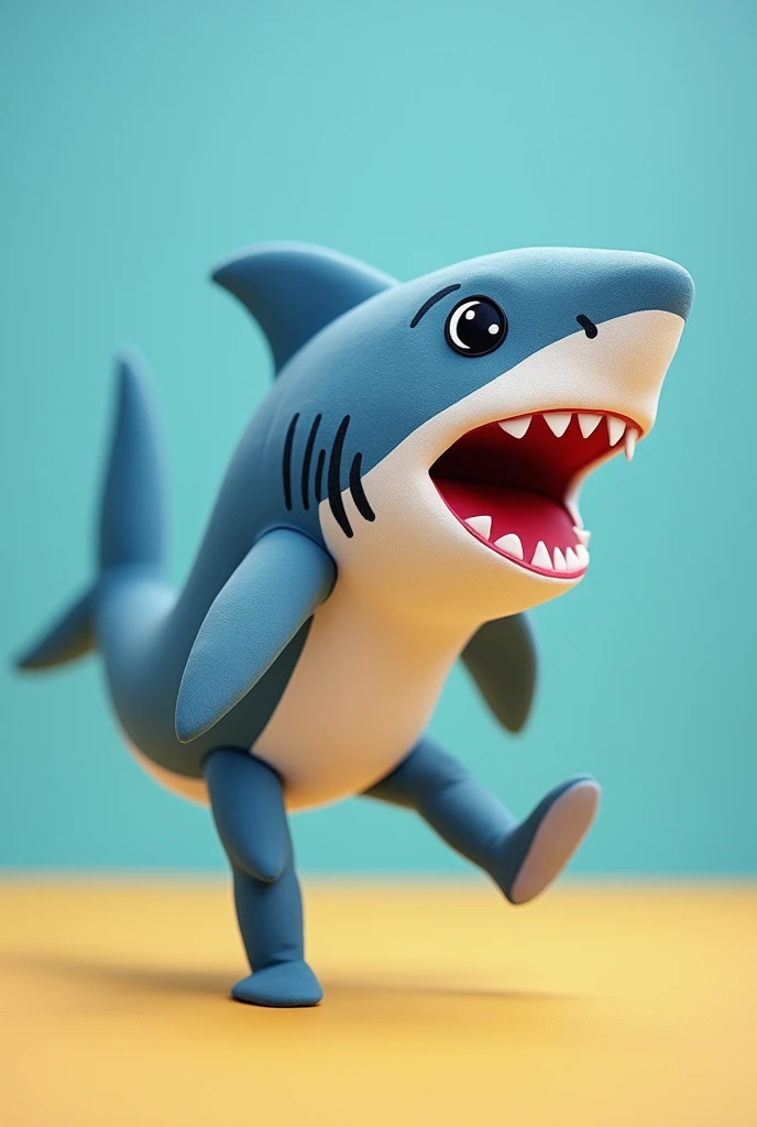 Make a baby shark out of hands and legs