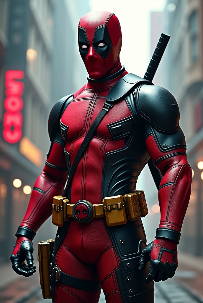 Deadpool in Iron man's armor