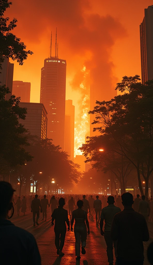 forest fire in the city of sao paulo, realisitic, fotografia ultrarrealisitic, detailed