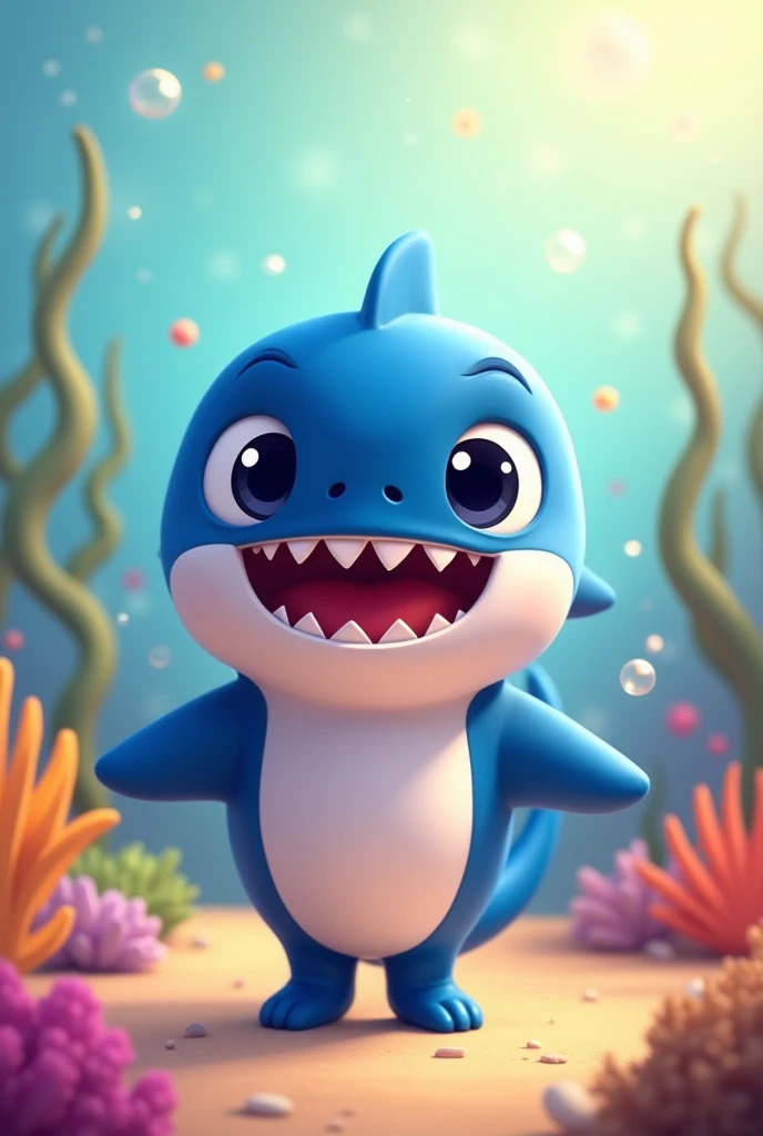 Make a cute Disney Pixar baby shark with hands and legs