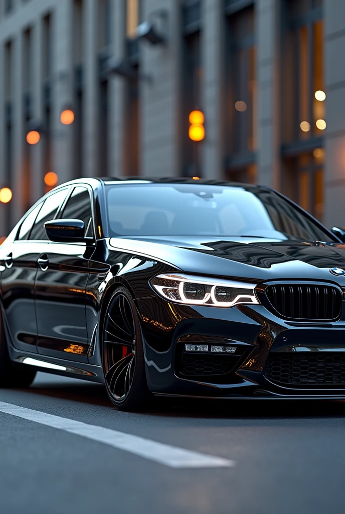 Bmw m5 in black color with body kit