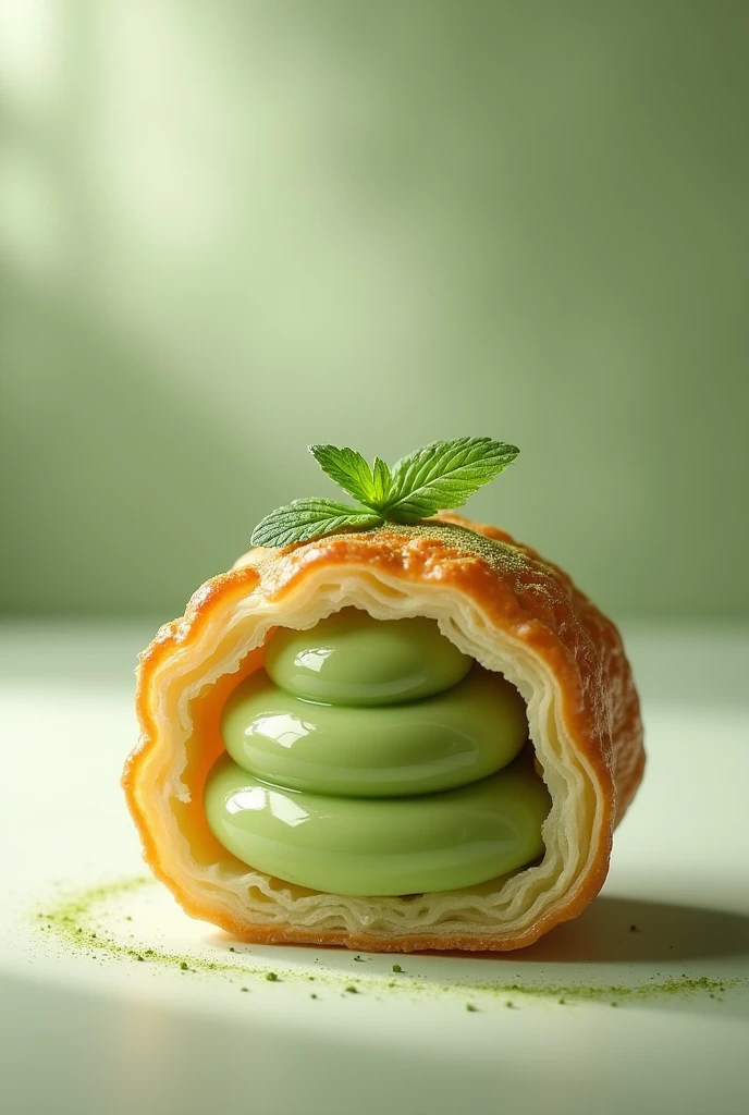 Pastry food with matcha filling