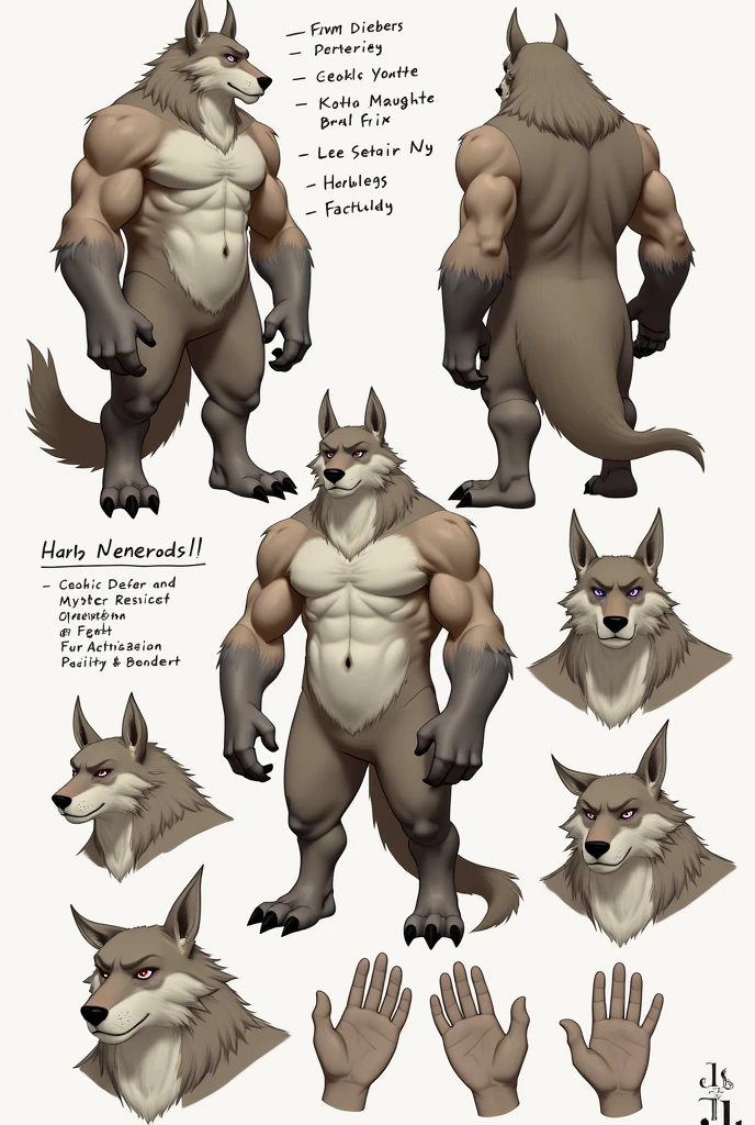 Furry reference Sheet male