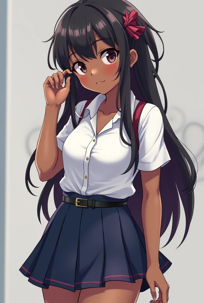 Busty Black Teen Schoolgirl Anime