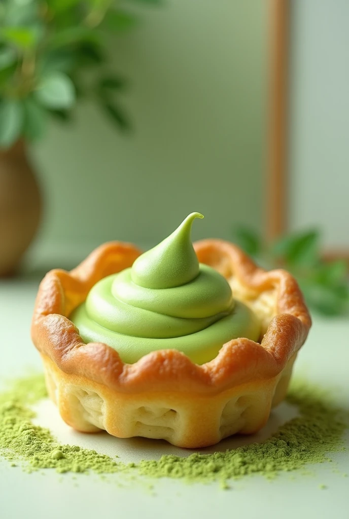 Pastry food with matcha filling