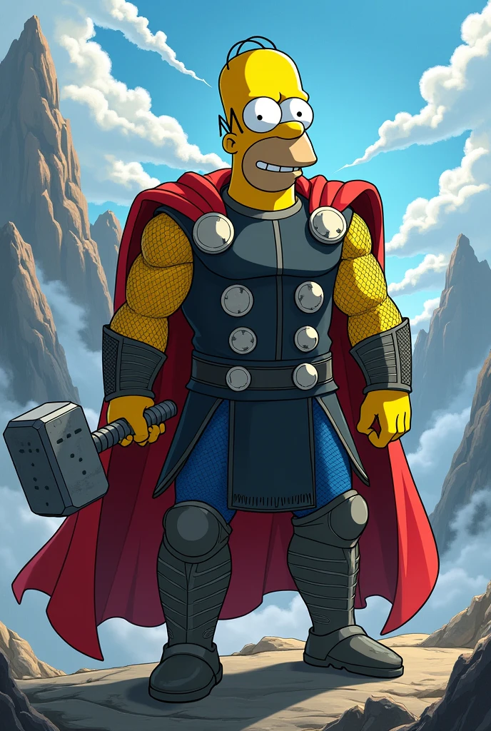 Homer dressed as Thor