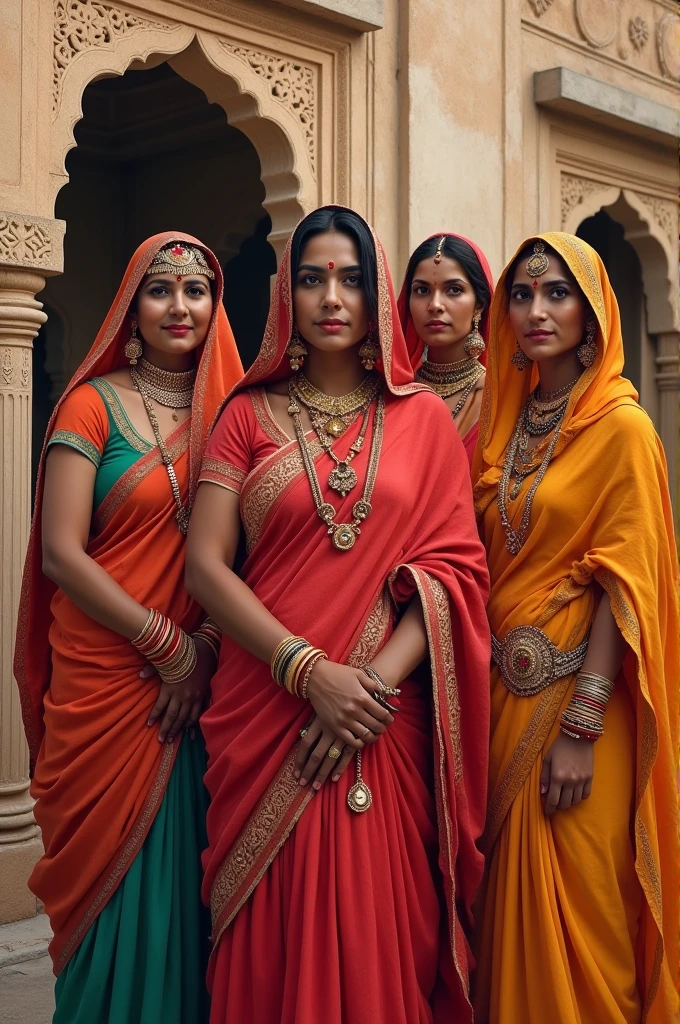 Real women in Rajasthani  dress 