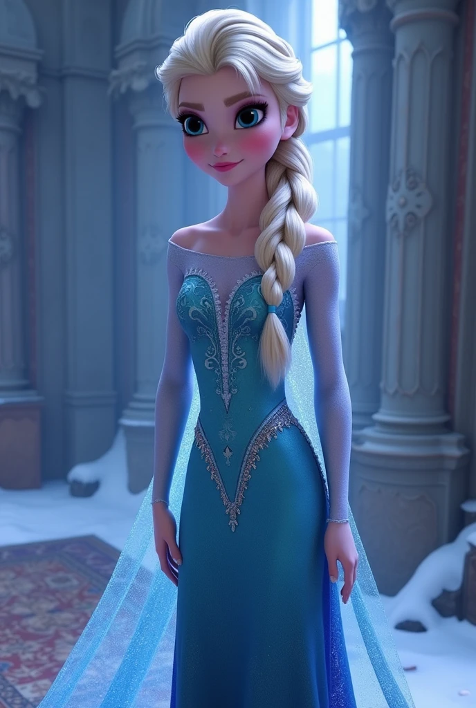 Elza from Frozen naked without bra