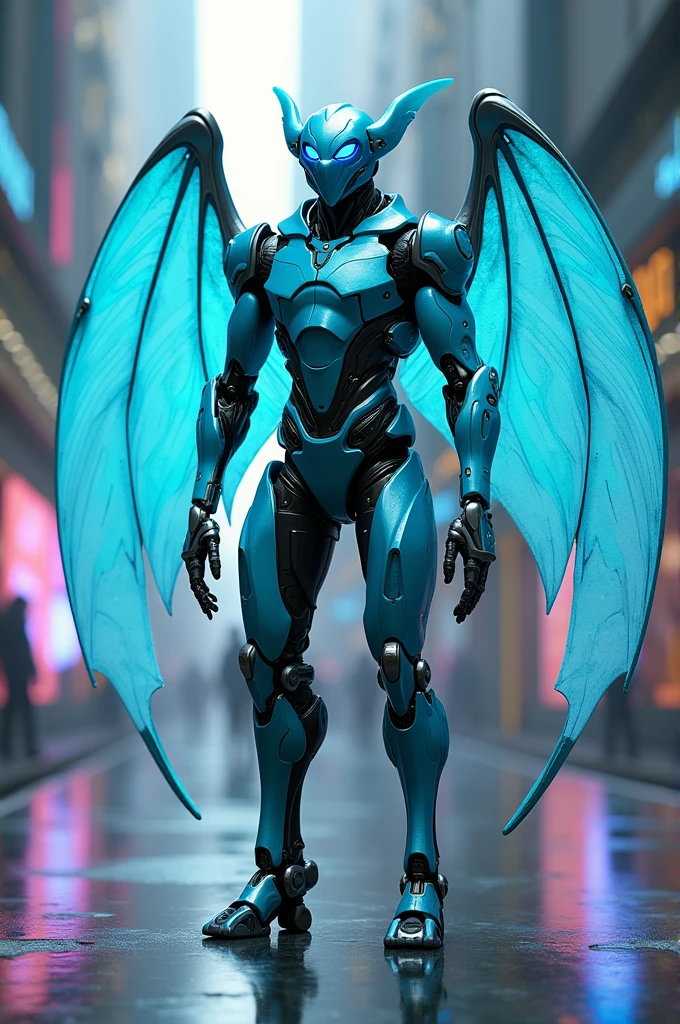 Protogen with wing blue and cyan