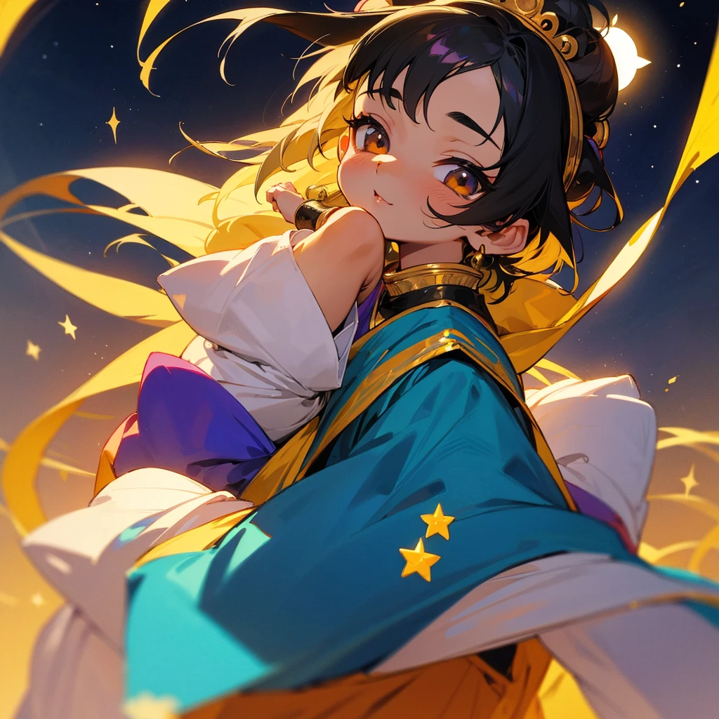 Radhe Krishna anime cute face kids 15age years night mood Star's
