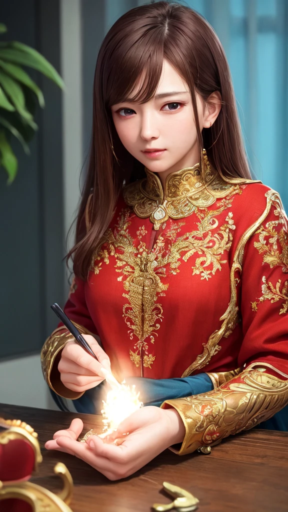 (masterpiece, Highest quality:1), (Realistic:1.2), Light, Depth of written boundary, (Detailed face, Face Focus:1), Game CG, Super detailed, 8k, Intricate details, Watching someone you like, my heart is pounding, Your face is red