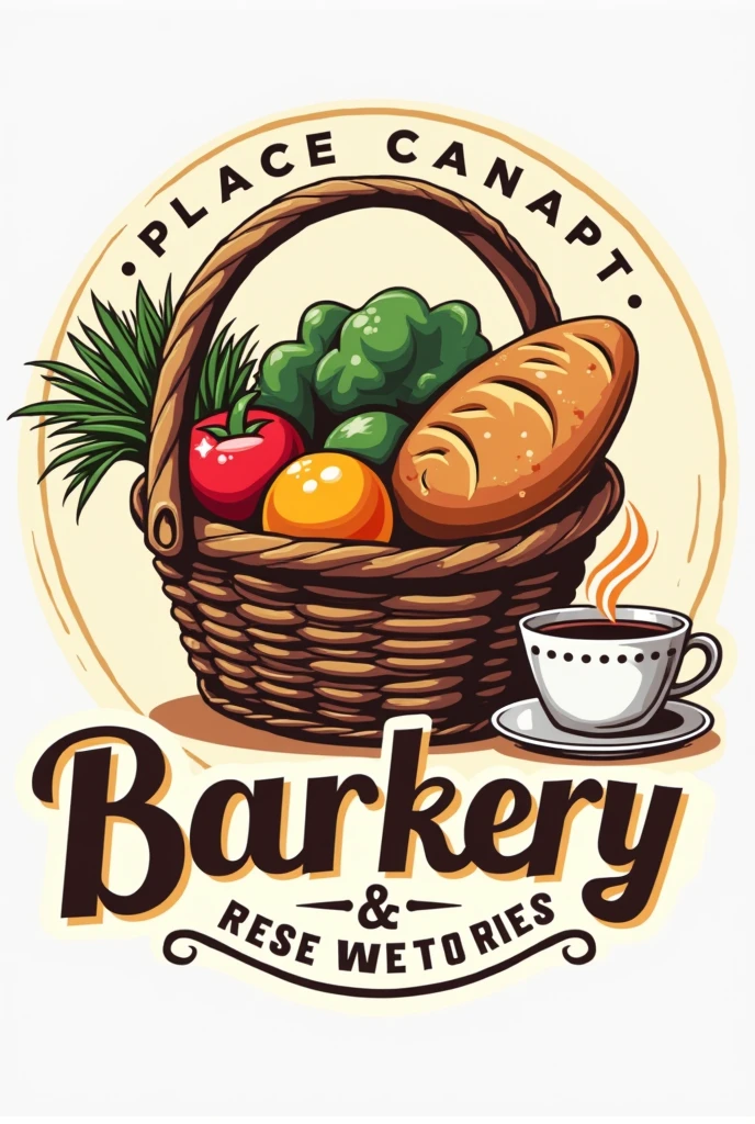 Create a logo related to market and bakery and restaurants 
