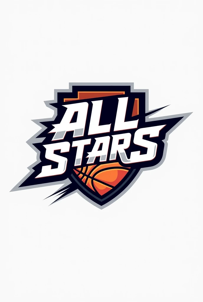 I have a womens basketball league and we will have an AllStars game. I need you to create a jersey logo for the AllStars game. Highlight the text AllStars in the design and make the surrounding designs minimal.