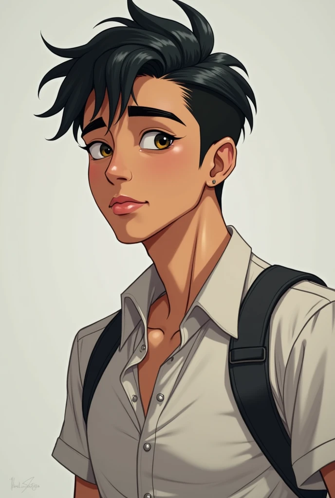 Sky is a tall and slender young man with fair skin that makes him stand out. His hair is shiny black, cut into a clean and neat style that fits his face. Sky has a handsome face like a teenager. His eyes are sharp, charming and deep, making those who make eye contact with him feel warmth and sincerity. Sky&#39;s eyebrows are thick and well-shaped, helping to make his face look more dimensional and attractive. His nose is high and fits his face. His lips are well-shaped and he always has a warm smile. Sky is a person who looks gentle but has a strong personality, making him charming and interesting to those around him. Sky&#39;s clothes are simple but stylish. He likes to wear plain shirts or t-shirts with jeans or slacks, which perfectly match his personality.