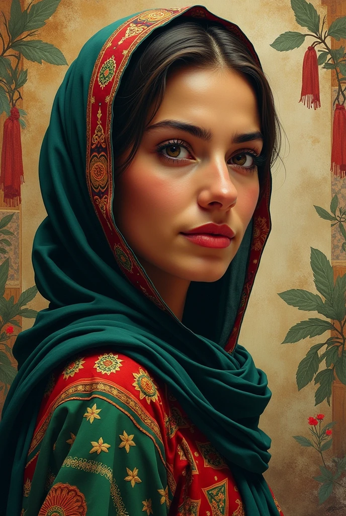 Design a beautiful picture for me Palestinian journalist plestia alaqad 