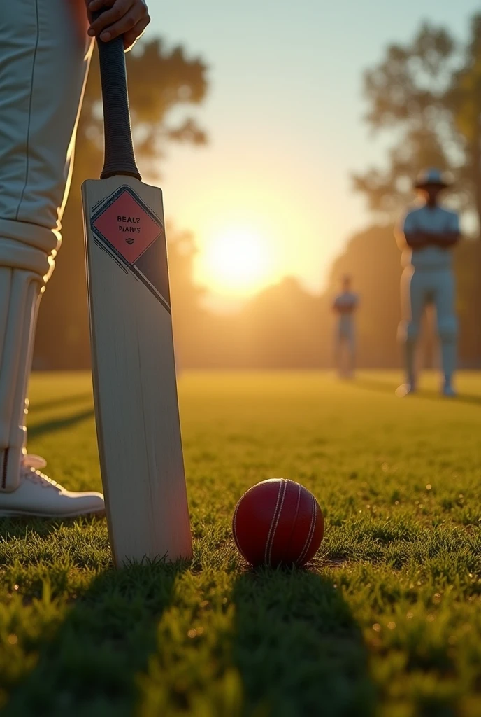 Cricket  bat and ball 
Sun rises 