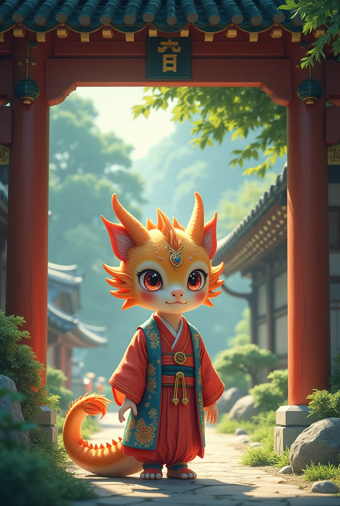 dragon Child gate Edo kimono Guardian deity animal barrier