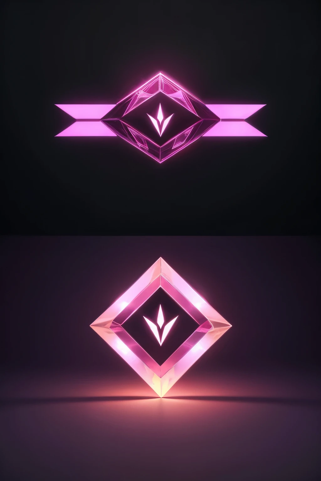 a minimalist game website logo, magenta and gold colors, white or transparent background, detailed intricate design, elegant symmetry, digital art, modern geometric shapes, bold typography