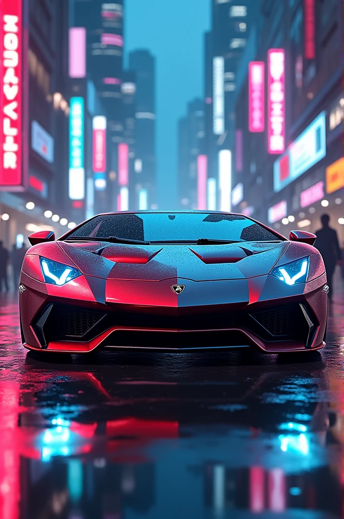 Lamborghini with anime images 