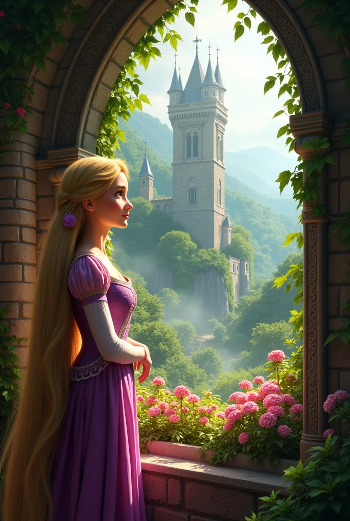 Rapunzel mom saw garden from window